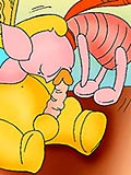 porn Piglet doing blow job for winni cartoon