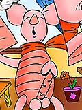 animated Piglet doing blow job for winni films
