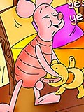 Cartoon valley Piglet doing blow job for winni toon comics