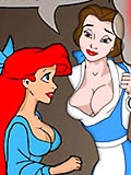 sex toons Belle seducing Ariel Mermaid cartoon pics