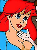Cartoon valley Belle seducing Ariel Mermaid toon comics