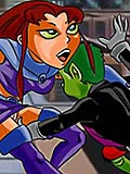 Terra and Starfire suck Robin kim possible anime