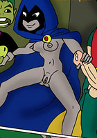 Cartoon valley Teen Titans Bist Boy licking wet Ravens pussy toon comics