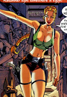 Comics toons Sexy Lara Croft having sex in Egypt with Pharaones mumees