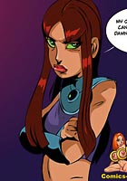 comix Cruel Blackfire forcing Starfire to lick her wet holes adult