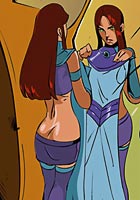 new Cruel Blackfire forcing Starfire to lick her wet holes hot