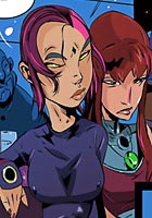 best Raven and Starfire are night club sluts fucking in toilet messy
