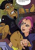 cartoon Raven and Starfire are night club sluts fucking in toilet XXX