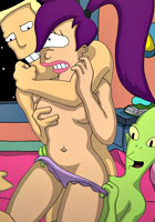 free Futurama with big boobs was fucked by green monster alien image