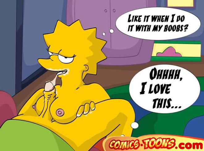 660px x 488px - Comics Toons ][Cute Lisa and Bart Simpsons was trilled by Krusty clown