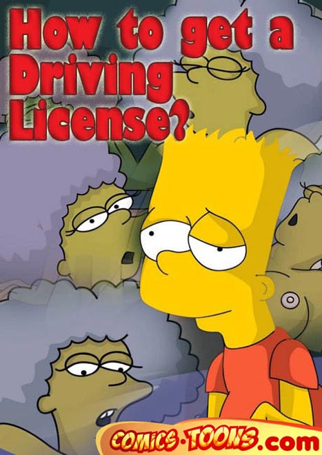 The Simpsons Aunt Porn - Comics Toons ][ Bart Simpson gets a Driving license via sex with aunts