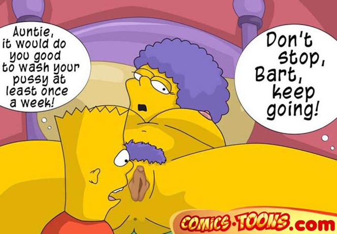 Comics Toons ][ Bart Simpson gets a Driving license via sex with aunts