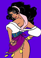 porn Sweet Esmeralda playing with her tits cartoon