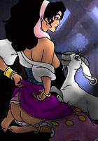 sex toons Sweet Esmeralda playing with her tits cartoon pics