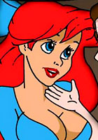 famous cartoon films Cute Ariel - first lesbian experience