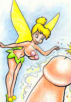 free Sex toons Cute Tinkerbell shows her magic pussy cartoon pics