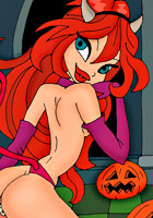 nude Winx girls celebrate halloween cartoon