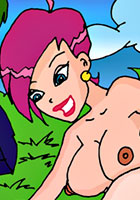 nude Techna with Stella shows pussy cartoon