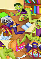 new Teen titans hot porn orgy in library comix