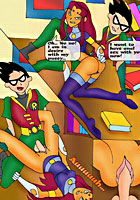  Teen titans hot porn orgy in library porn