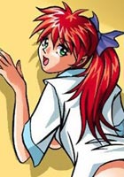 drawn manga Red dildo slides in toons girls twat for free
